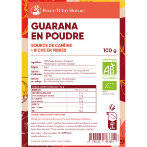 guarana bio valeurs nutritionnelles
