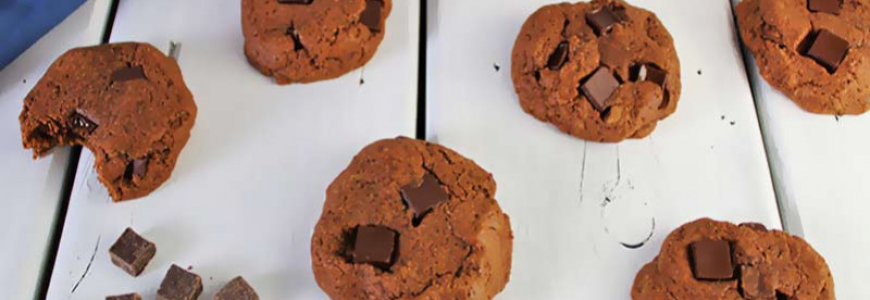 Recette sans gluten de cookies veggie  farine de lupin - chocolat